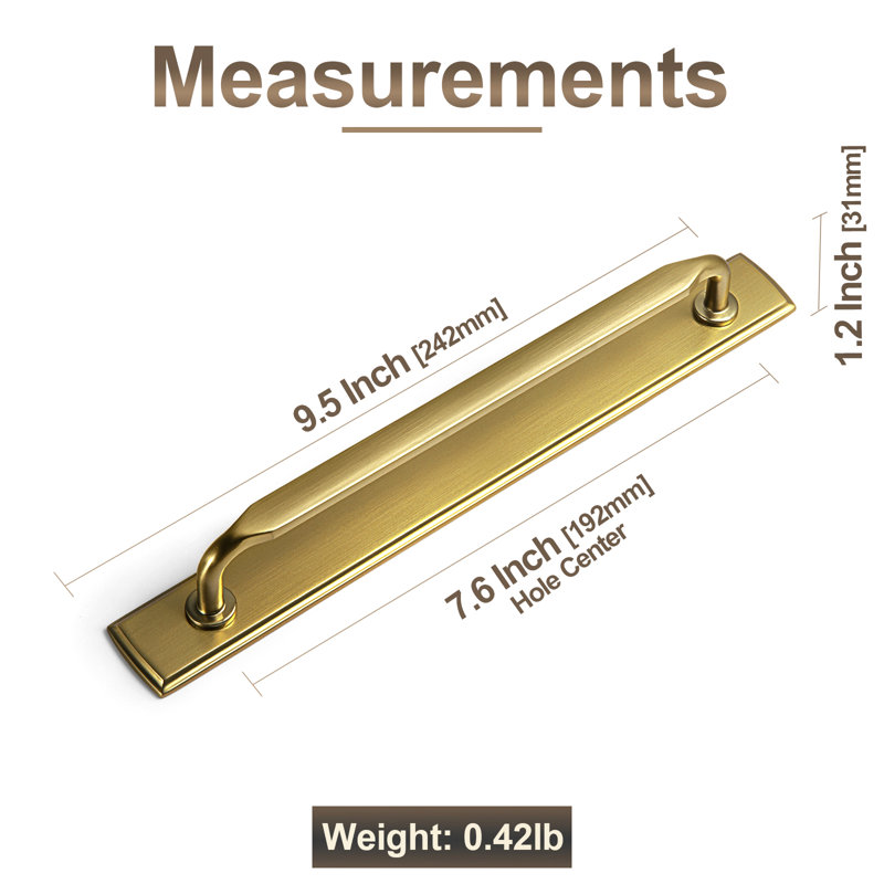 Ensemble de poignées de meuble-bar Classic Backplate （Style-G011), 7 9/16"