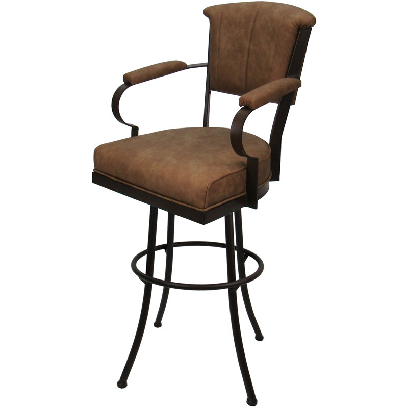 Tabouret pivotant en métal Bethel, Brun