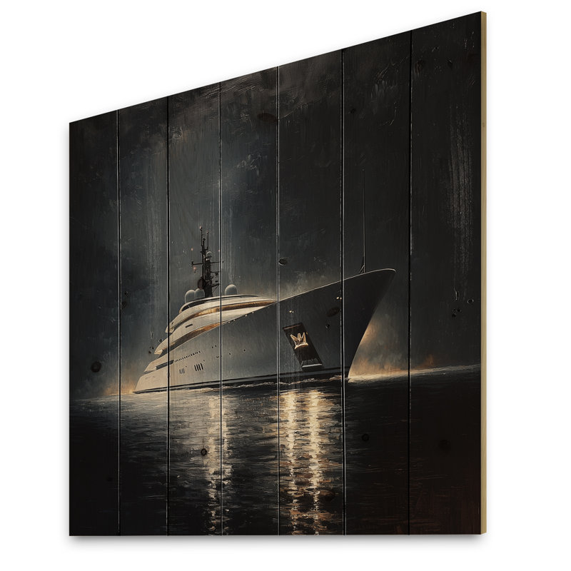 «Yacht Boat Success Energy I», art mural en bois sur bois de pin naturel, H 15 po x l 15 po x P 0,78 po