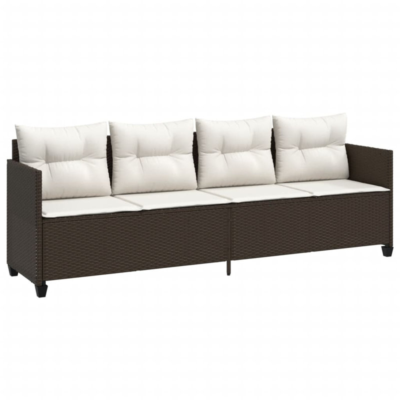  Garden Sofa Set Brown, Cream White