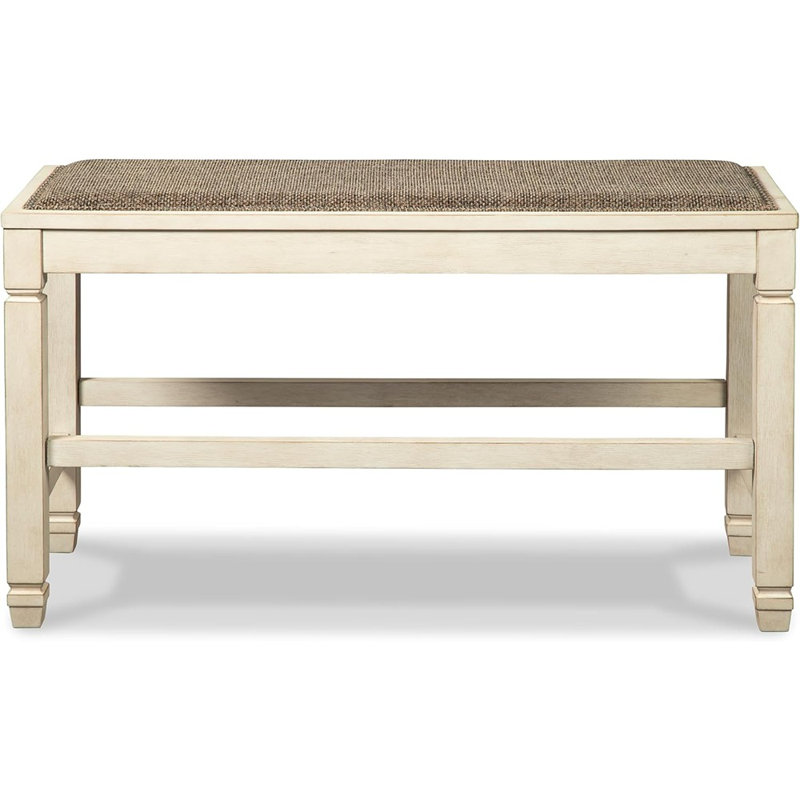 Banc rembourré Bolanburg, hauteur comptoir, blanc délavé