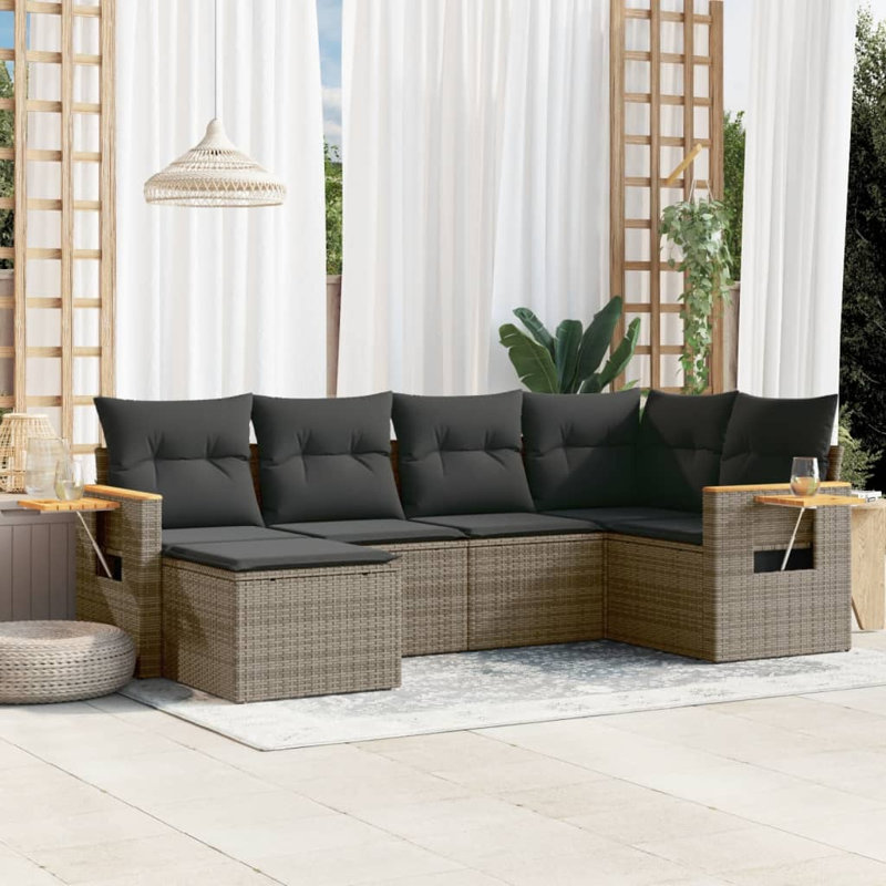 Ensemble de canapé de jardin Vidaxl gris