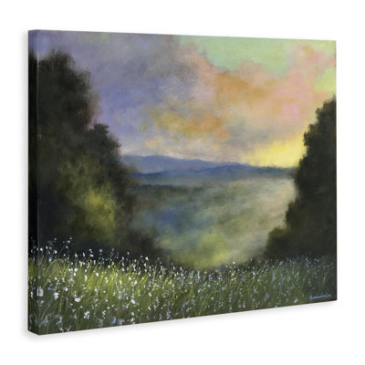 Sunset over Pastoral Meadow Canvas Wall Art, design by David Swanagin