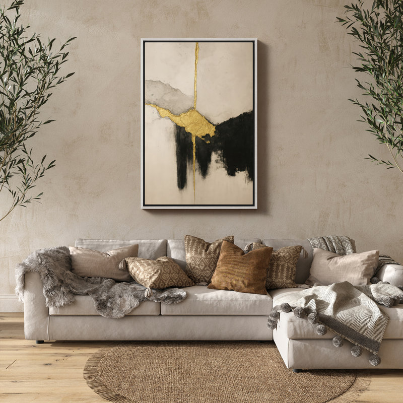 Art mural encadré abstrait rétro antique classique pour chambre à coucher, H 24 po x l 16 po, Blanc