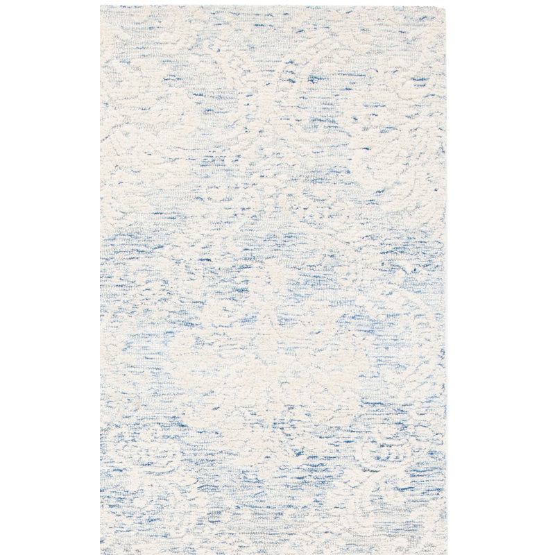 Tapis damassé en laine et en coton touffeté à la main Dualta, Rectangle 5 pi x 8 pi