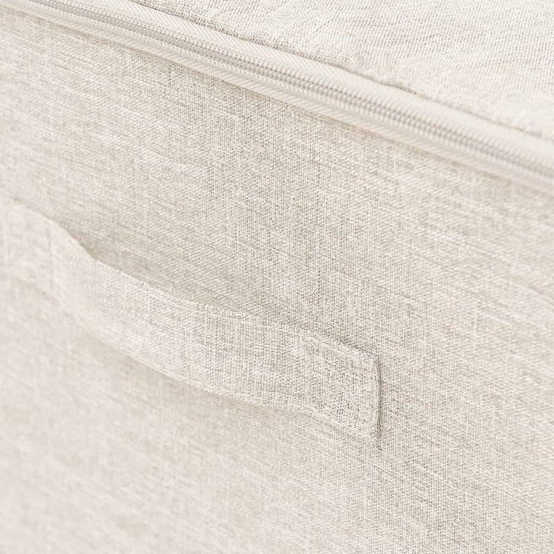 vidaXL Storage Box Polyester Medium Foldable, White