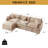 112.2" Chenille Upholstered Sofa, Comfy Cloud Couch With Ottoman-1026667657