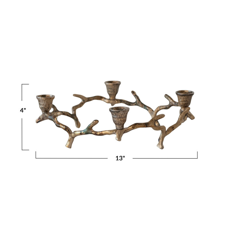 Aluminum Wreath Advent Taper Candleholder
