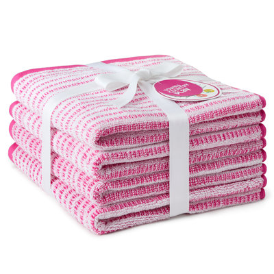 Ensemble de serviettes à main réversibles à rayures 4 pièces Town & Country Country, 20 x 30 pouces, 100% coton BCI