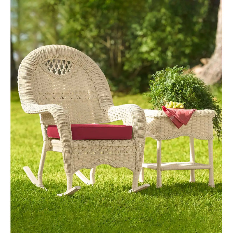 Chaise berçante en osier Prospect Hill, Blanc nuage
