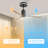 53" Flush Mount LED Ceiling Fan with Remote Control