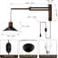 Applique murale à bras pivotant rétro en bois avec interrupteur marche / arrêt à intensité variable, lampe de lecture murale à brancher pour la chambre à coucher, le salon, le bureau - ampoule incluse