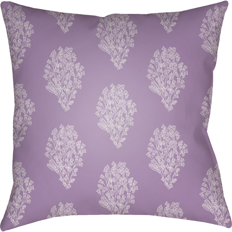 Moody Floral Floral Throw Pillow, 18" x 18", Purple/White