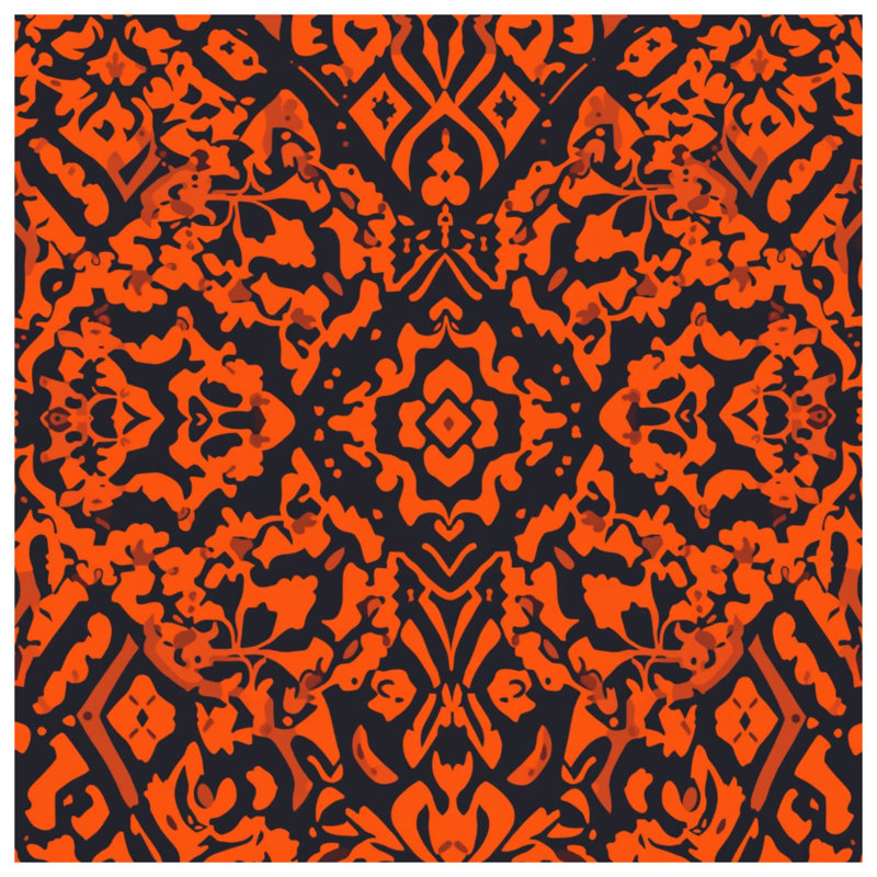 Coussins décoratifs à motif damas orange, 14 X 14 pouces