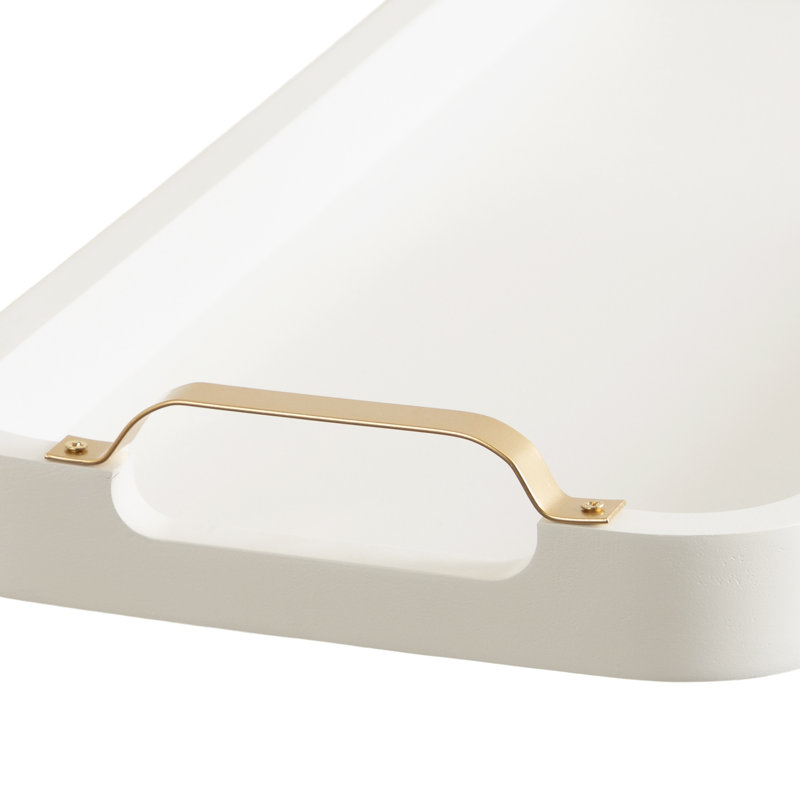 Wooden Rectangle Tray with Metal Handles