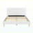 White King Size Upholstered Platform Bed Frame with Headboard, Solid Wood Slats, No Box Spring Needed