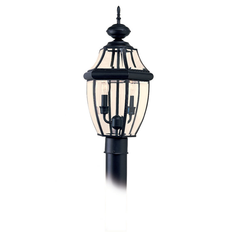 Lancaster Two Light Outdoor Post Lantern from Generation Lighting , Black, No