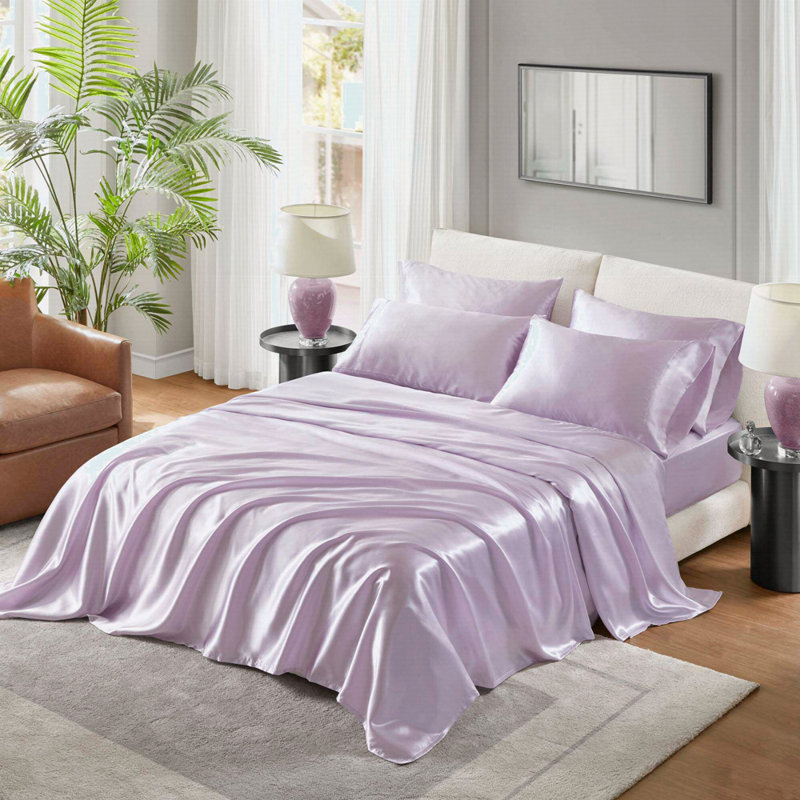 Ensemble de draps de luxe, Couvre-lit grand + 5 pièces supplémentaires, Mauve
