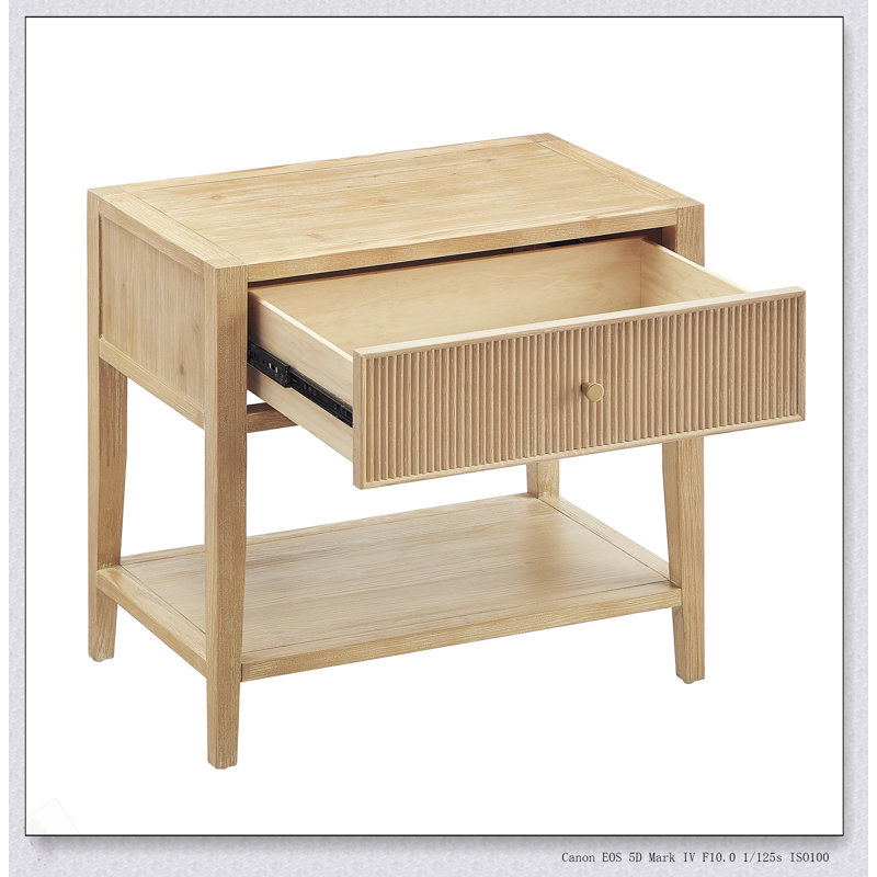 Table de chevet 1 tiroir Fleur Natural