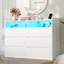 Commode double 6 tiroirs l 47,2 po avec prise de courant et lumière DEL-1253264619
