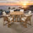 Durable Outdoor Patio Set For 6 - Spacious Round Table With Padded Chairs&Umbrella Hole For Outdoor Entertaining-1332381296