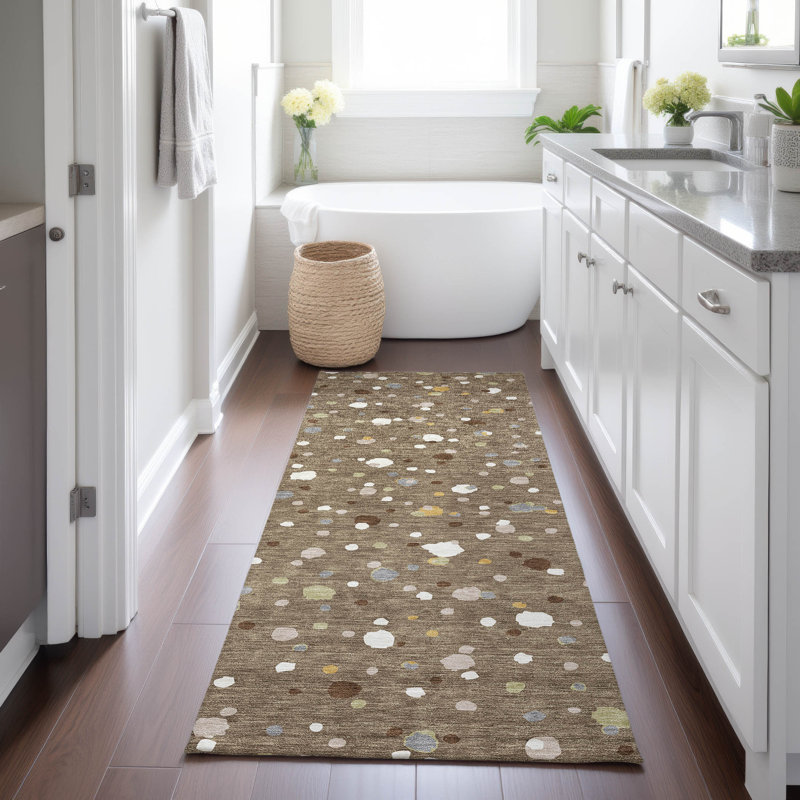 Machine Washable Indoor/Outdoor Chantille ACN2518 Geometric Rug, Runner 2'3" x 7'6", Brown