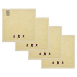 Timeless Linens Burgundy Prim Stars Tan Washcloth Set of 4 12x12