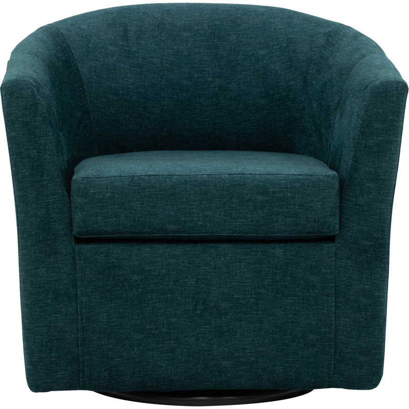 Fauteuil demi-tonneau pivotant 31 po Hansell, Bleu sarcelle Aston