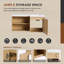 Meuble-lavabo mural avec lavabo, porte à fermeture en douceur et tablettes ouvertes
