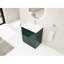 Meuble-lavabo autoportant de 30 po avec lavabo en résine blanche et 2 portes d'armoire à fermeture en douceur - style moderne pour lavabo foncé-65897907-65897932