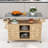 Cheyene Rolling Kitchen Island with Stainless Steel Top and Lockable Wheels-1181725079
