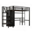 Lit mezzanine simple en métal avec bureau-1730906148