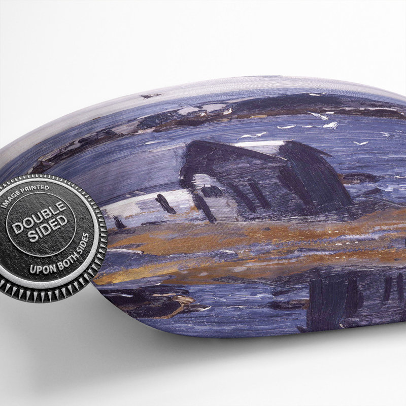 The Gulls, Monhegan Square Throw Cushion, 55cm H x 55cm W x 20cm D, Dark Blue