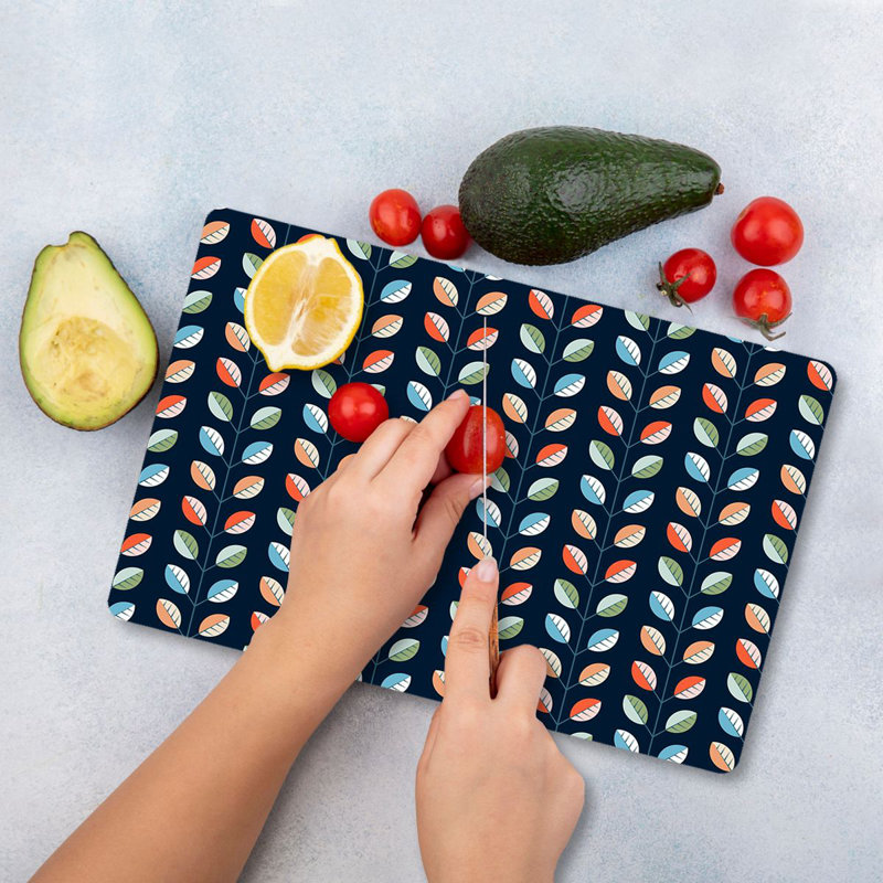 Premium Tempered Glass Cutting Board, 11.8 x 15.7 inches | Antibacterial, Easy Clean, Non-Slip Silicone Feet | 100% Durable Glass, Thickness: 0.16 inches | Ideal for Kitchen Prep, Safe & Stylish Cooking Solution
