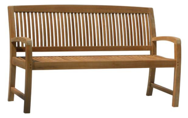 Banc de jardin teck, H 18 po x l 60 po x P 25,6 po