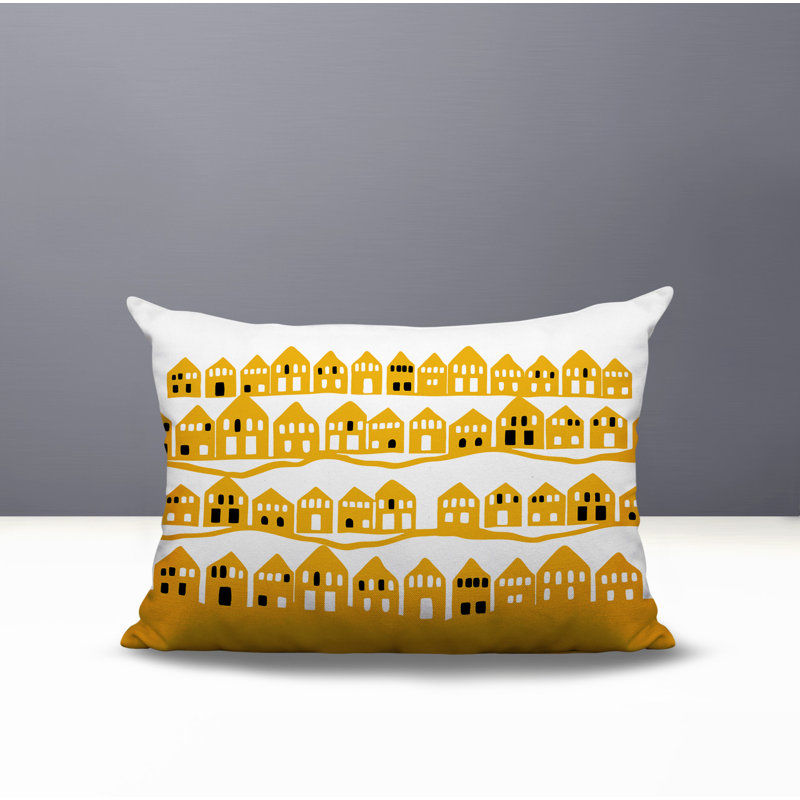 Coussin rectangulaire intérieur / extérieur Amiro, Jaune, Rectangle H 14 po x l 20 po