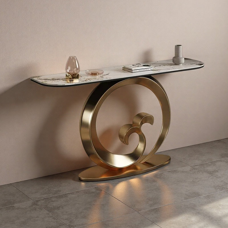Console de style italien en pierre frittée., H 33,46 po x l 59,06 po x P 11,81