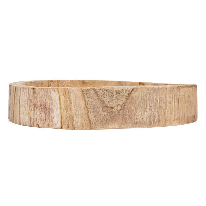 Cassidy Round Natural Wood Ottoman Tray