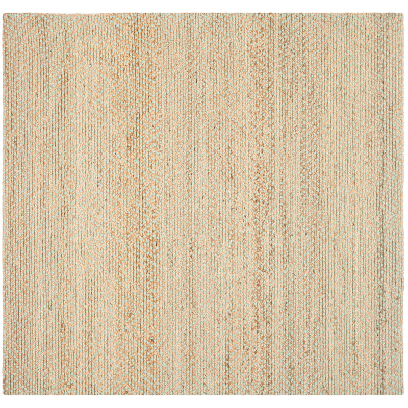 Tapis beige à motif géométrique tissé à plat à la main Chester, Carré 8 pi