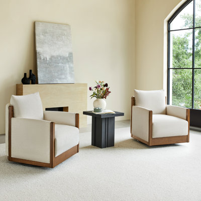 Fauteuil d'appoint pivotant rembourré Zenda