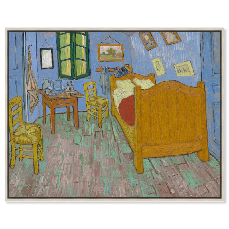 Les impressions sur toile de la célèbre chambre à coucher de l'artiste , H 21 po x l 25 po, Cadre argenté