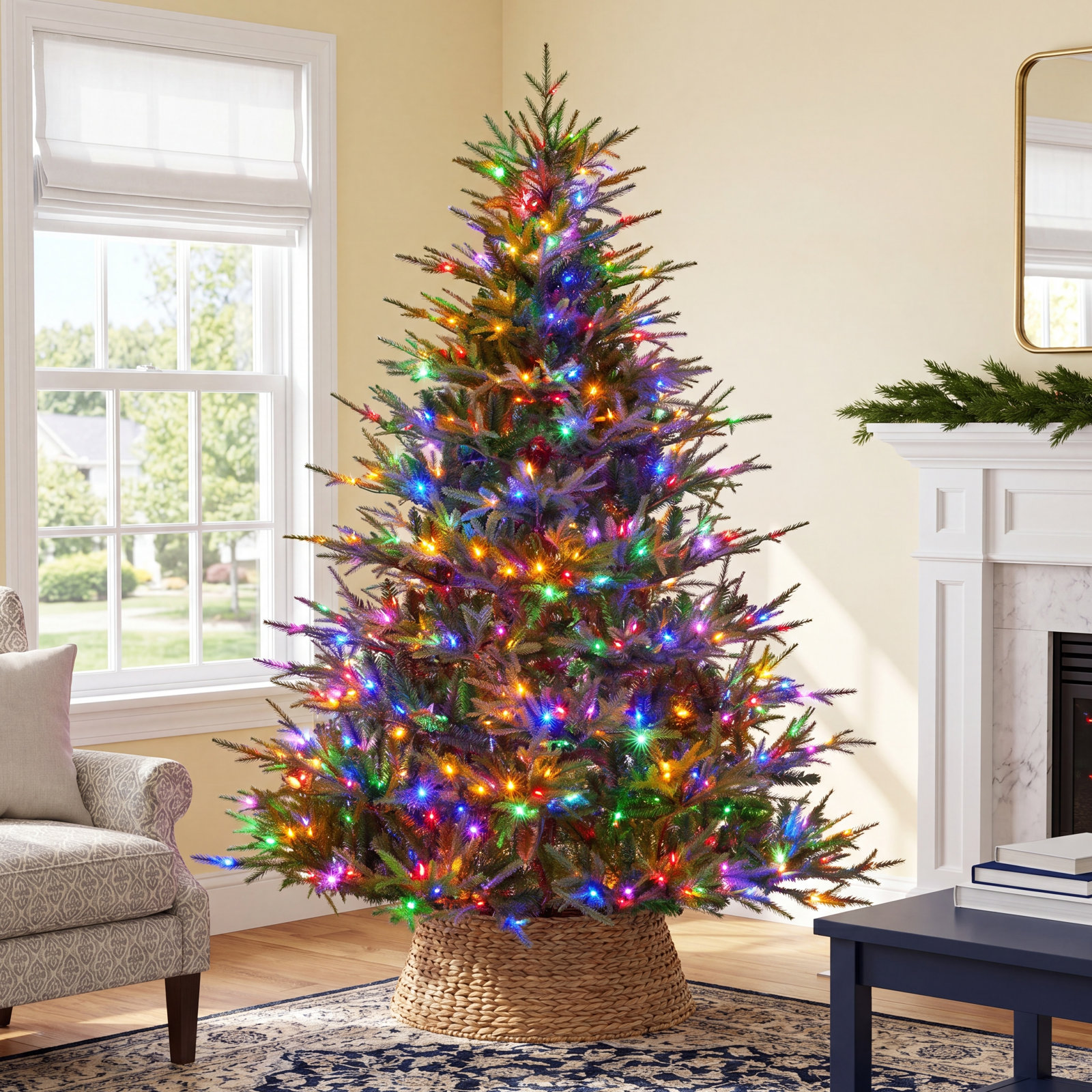 Pre-Lit Fir Christmas Tree, 7.5'