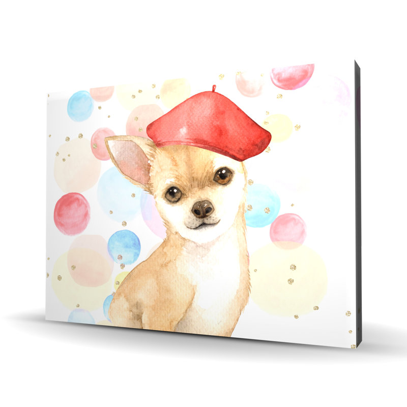 Chihuahua Dog Artist - Toile de chambre rouge pour la décoration intérieure