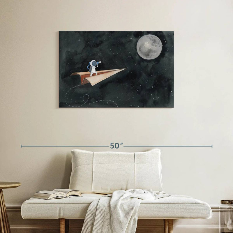 Avion en papier jusqu'à la lune, H 24 po x l 36 po