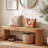 55" Solid Wood Entryway Bench With Fluted Design Legs, Easy Assembly