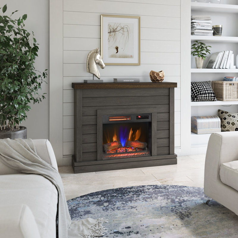 Foyer électrique Duraflame® Shiplap, Gris patiné