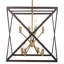 Lustre carré de style lanterne à 8 lumières
