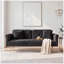 Canapé-lit convertible en velours noir ultra doux 69,7 po, garniture cloutée et coussin décoratif assorti