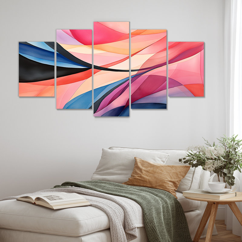  «Geometric Soft Colors Patterns V - Abstract Geometric Multipanel Wall Art