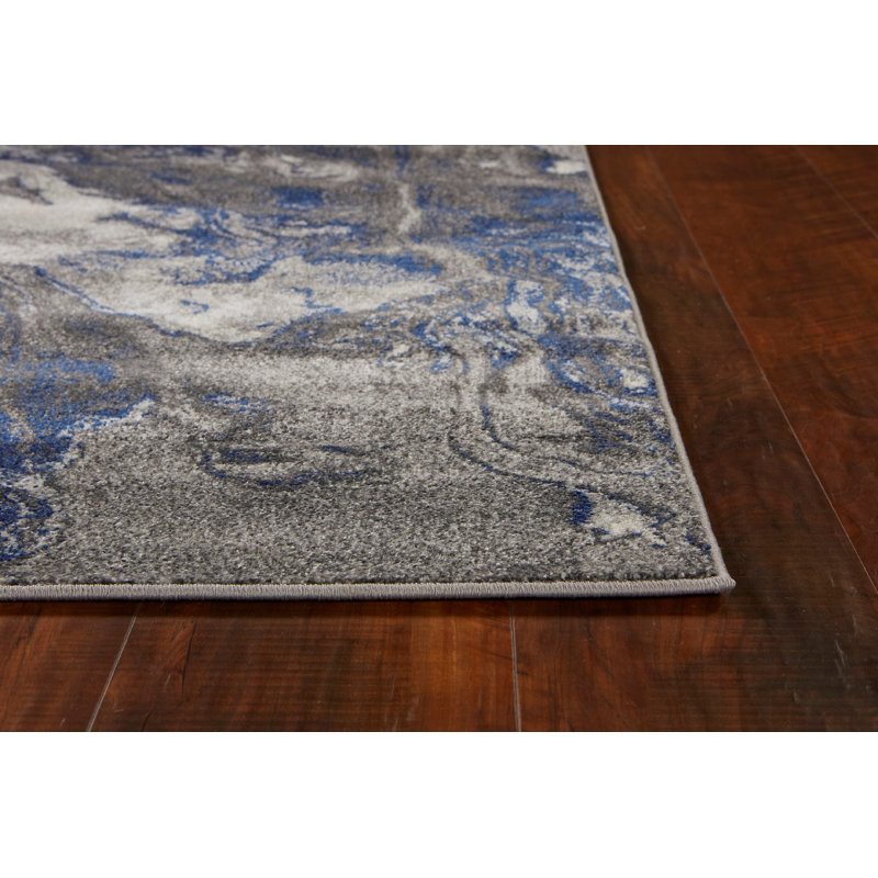 Illusions Abstract Area Rug, Rectangle 9'10" x 13'2", Gray